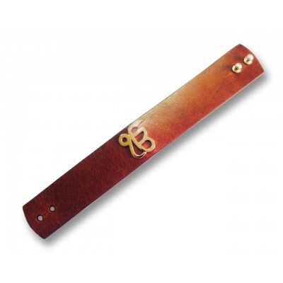 Gold Ik Onkar Leather Bracelet
